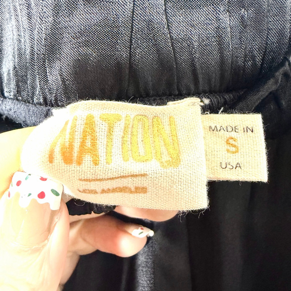 Women's Nation LTD Black Satin Drawstring Waist Joggers S - Picture 4 of 5